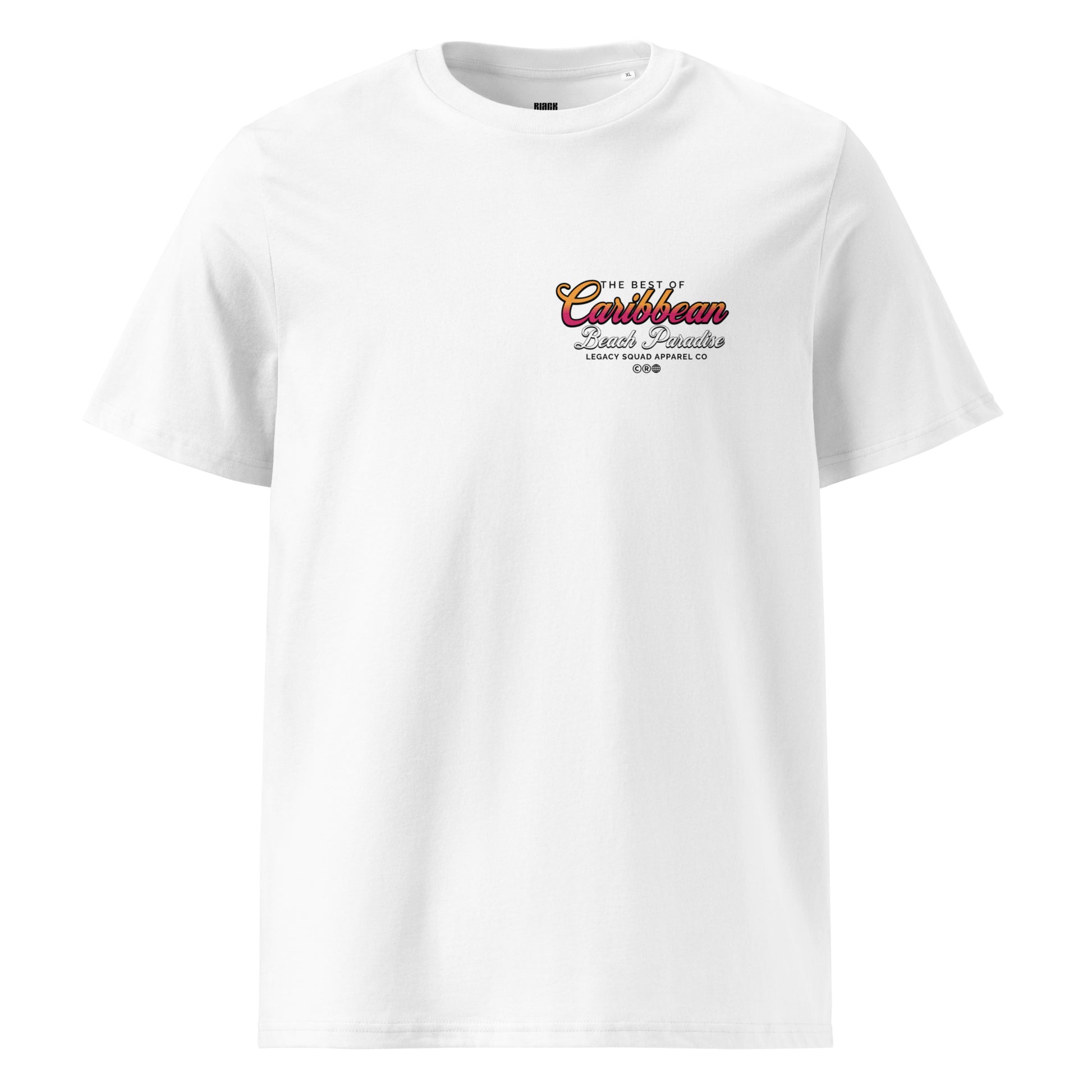 T-SHIRT UNISEXE BLANC CARIBBEAN BEACH PARADISE - BLACK LEGACY STREETWEAR