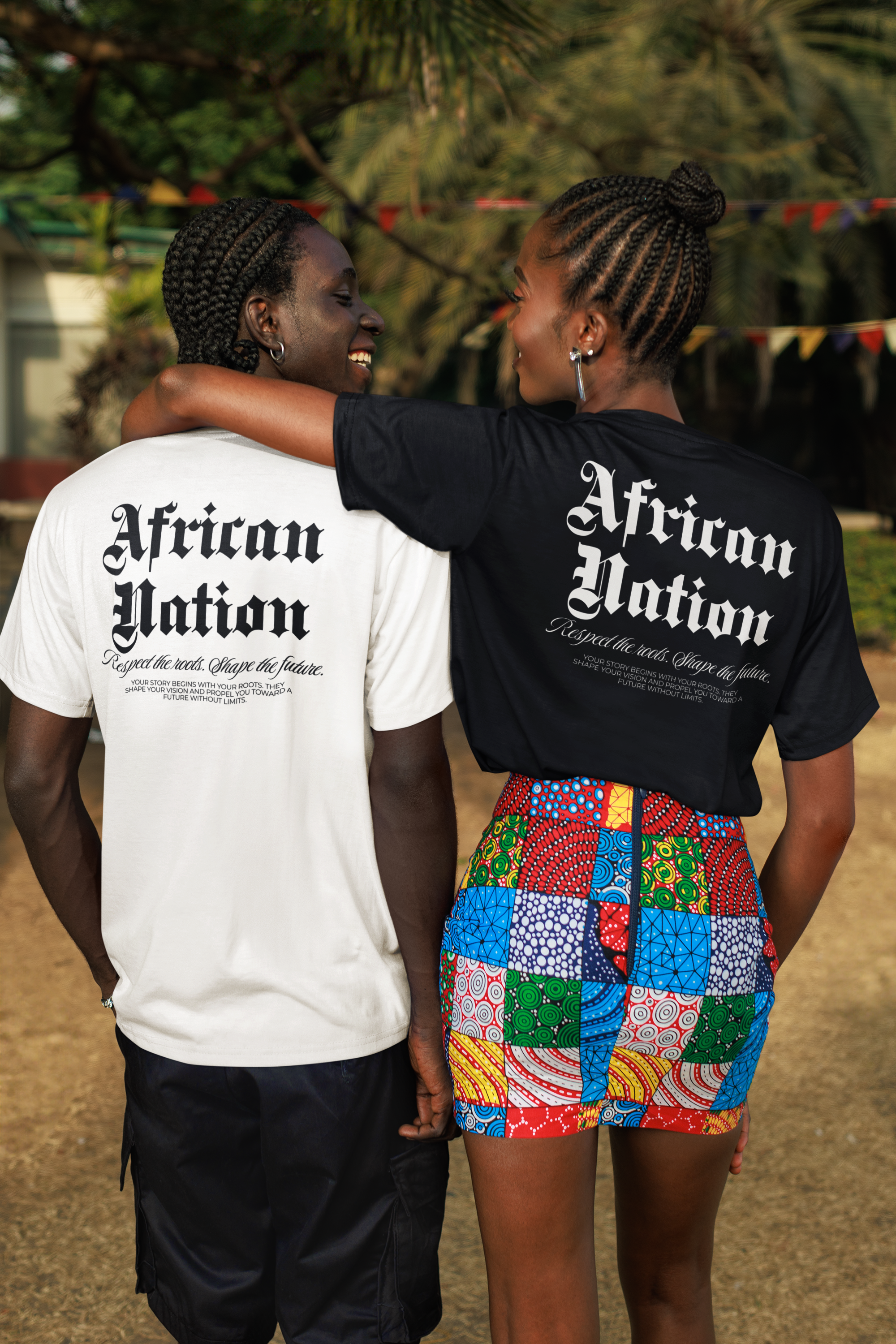 T-shirt unisexe noir et blanc - AFRICAN NATION - BLACK LEGACY STREETWEAR