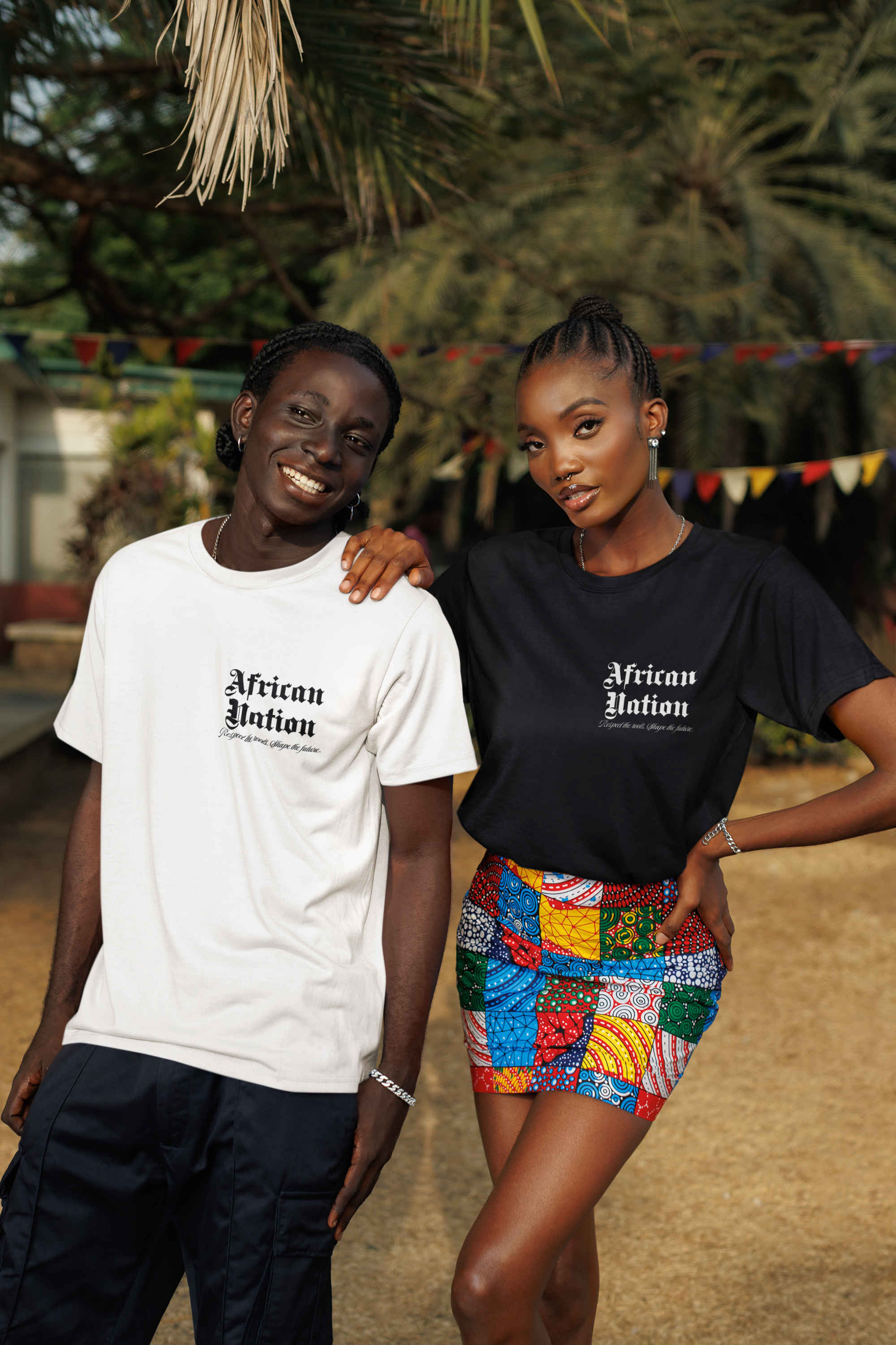 T-shirt unisexe noir et blanc - AFRICAN NATION - BLACK LEGACY STREETWEAR
