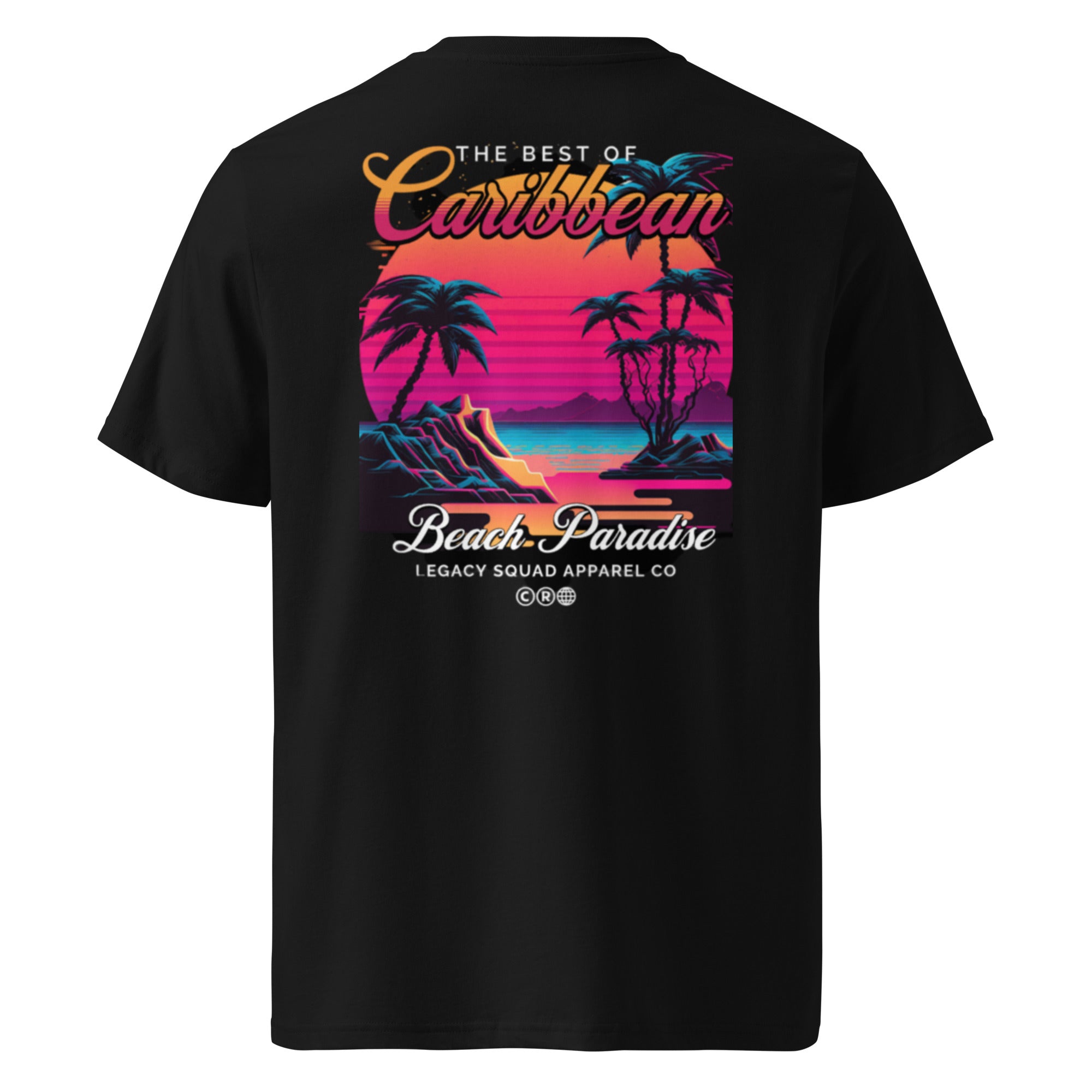 T-SHIRT UNISEXE NOIR CARIBBEAN BEACH PARADISE - BLACK LEGACY STREETWEAR