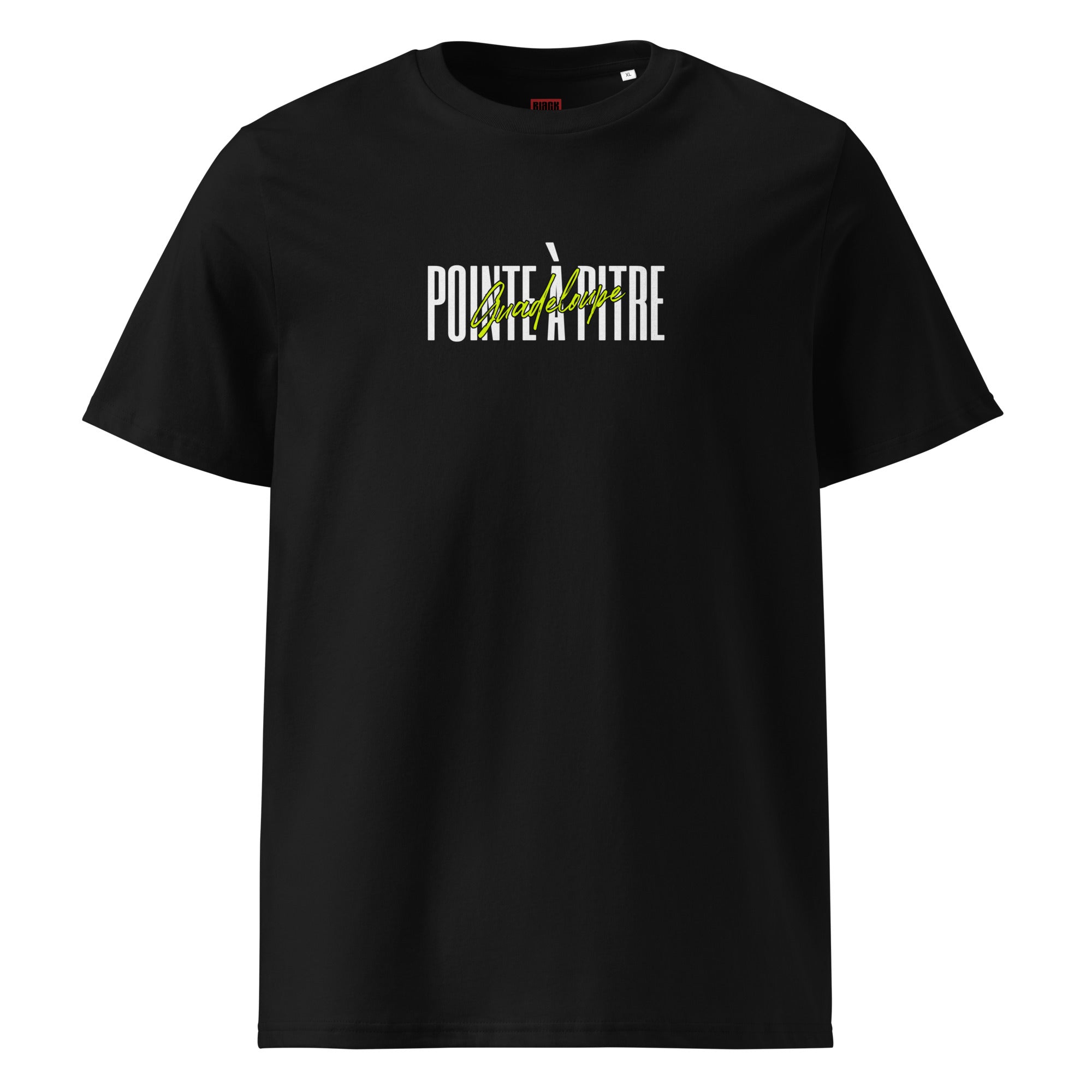 T-SHIRT UNISEXE NOIR DE FACE - POINTE À PITRE FLUO - BLACK LEGACY STREETWEAR