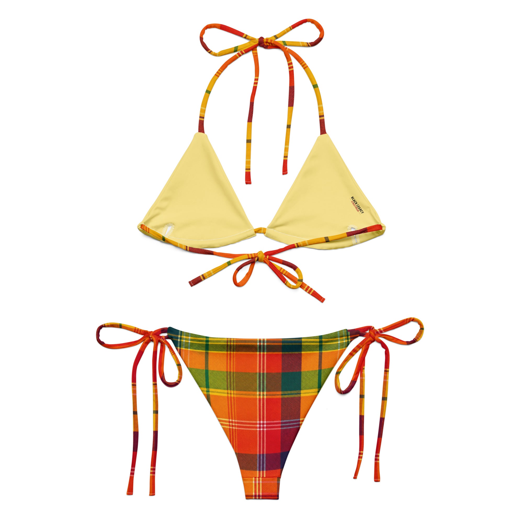 Bikini à cordon - Madras orange - BLACK LEGACY STREETWEAR
