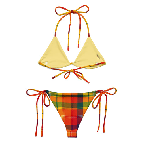 Bikini à cordon - Madras orange - BLACK LEGACY STREETWEAR