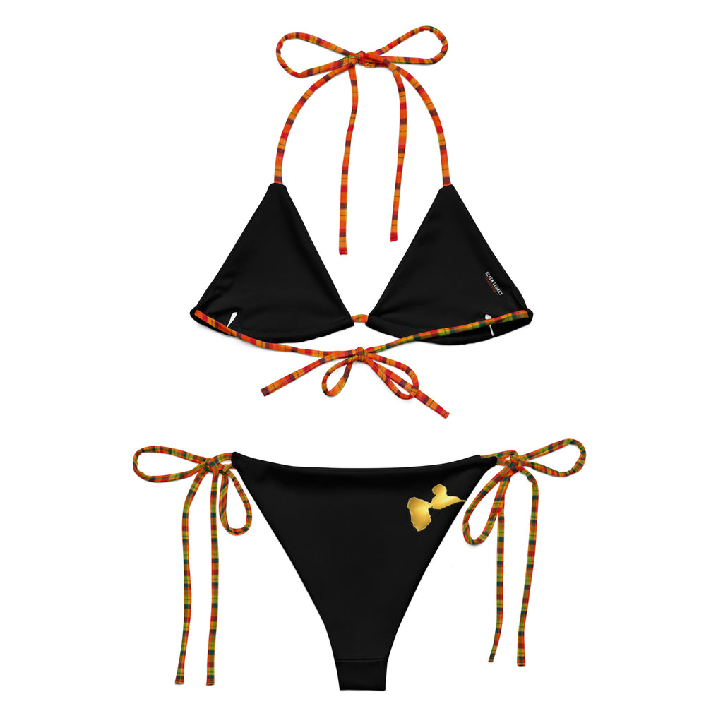 Bikini à cordon madras - Guadeloupe doré - BLACK LEGACY STREETWEAR
