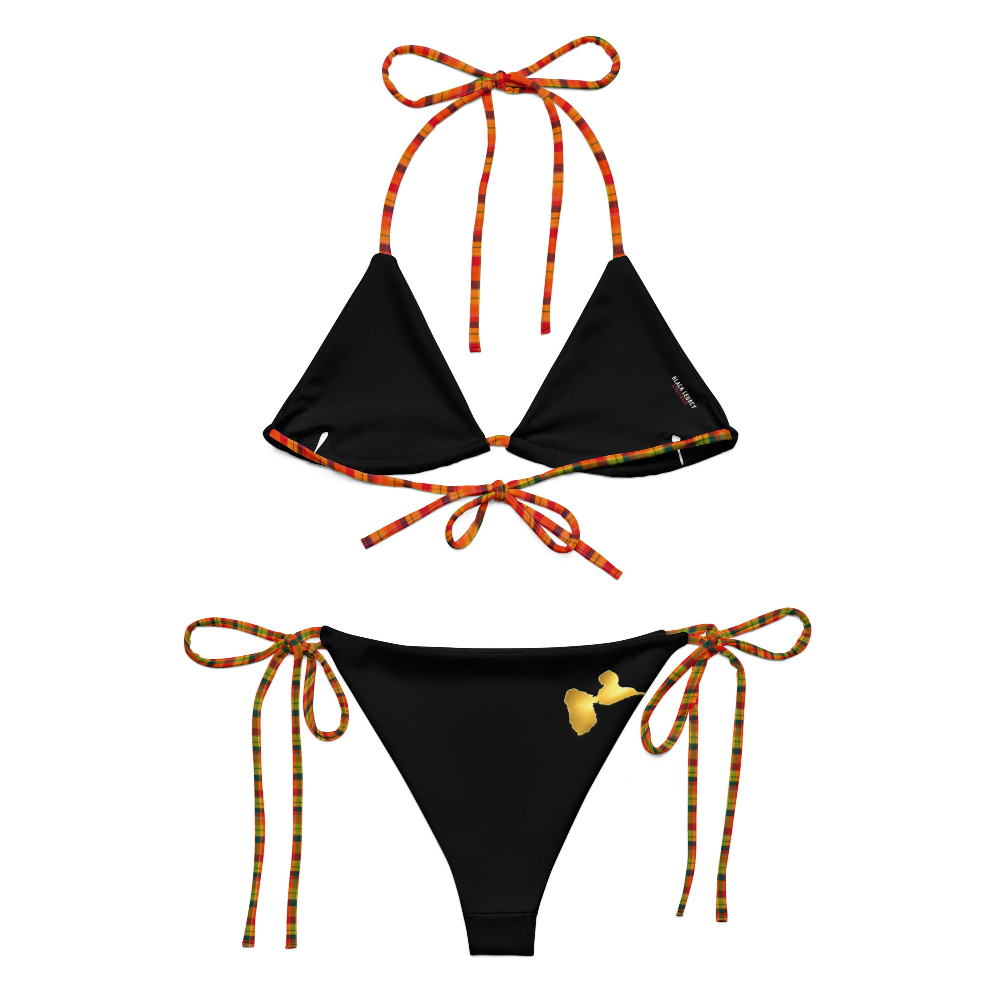 Bikini à cordon madras - Guadeloupe doré - BLACK LEGACY STREETWEAR