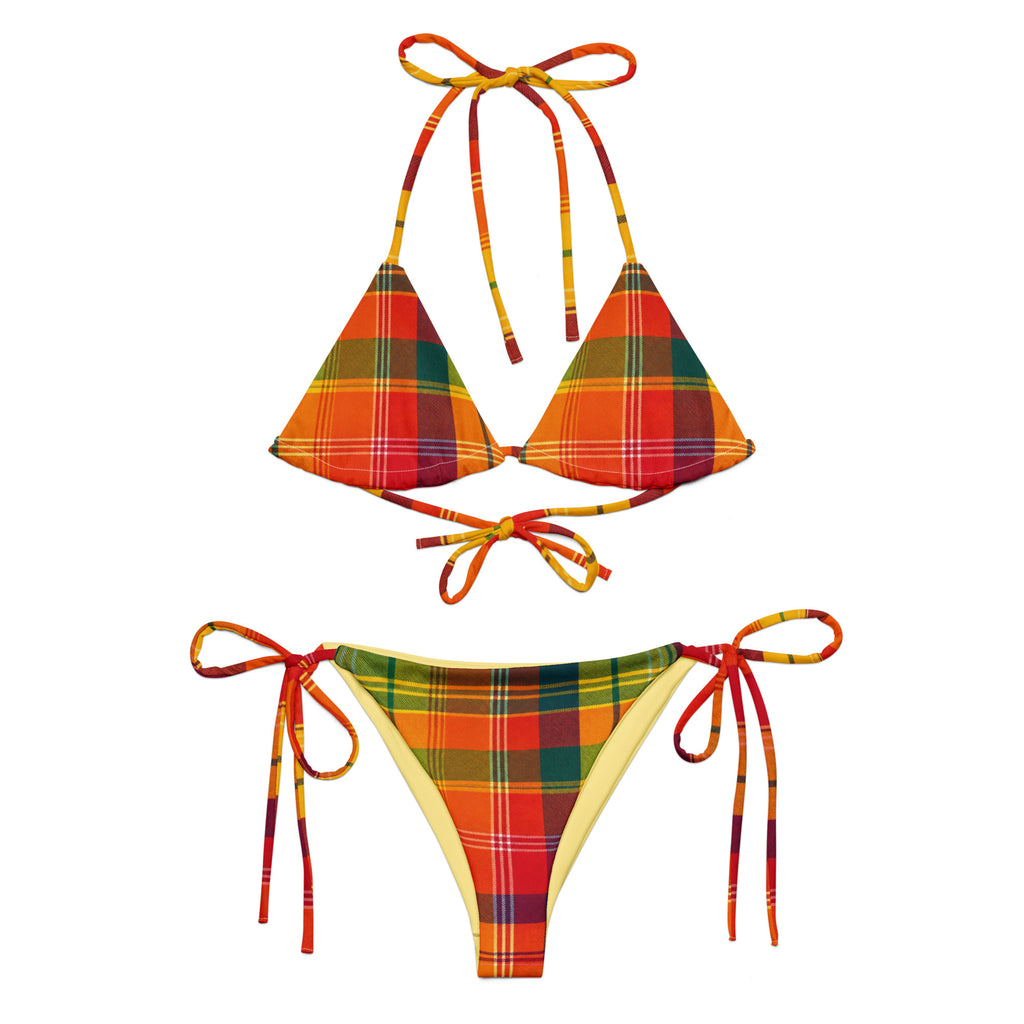 Bikini à cordon - Madras orange - BLACK LEGACY STREETWEAR