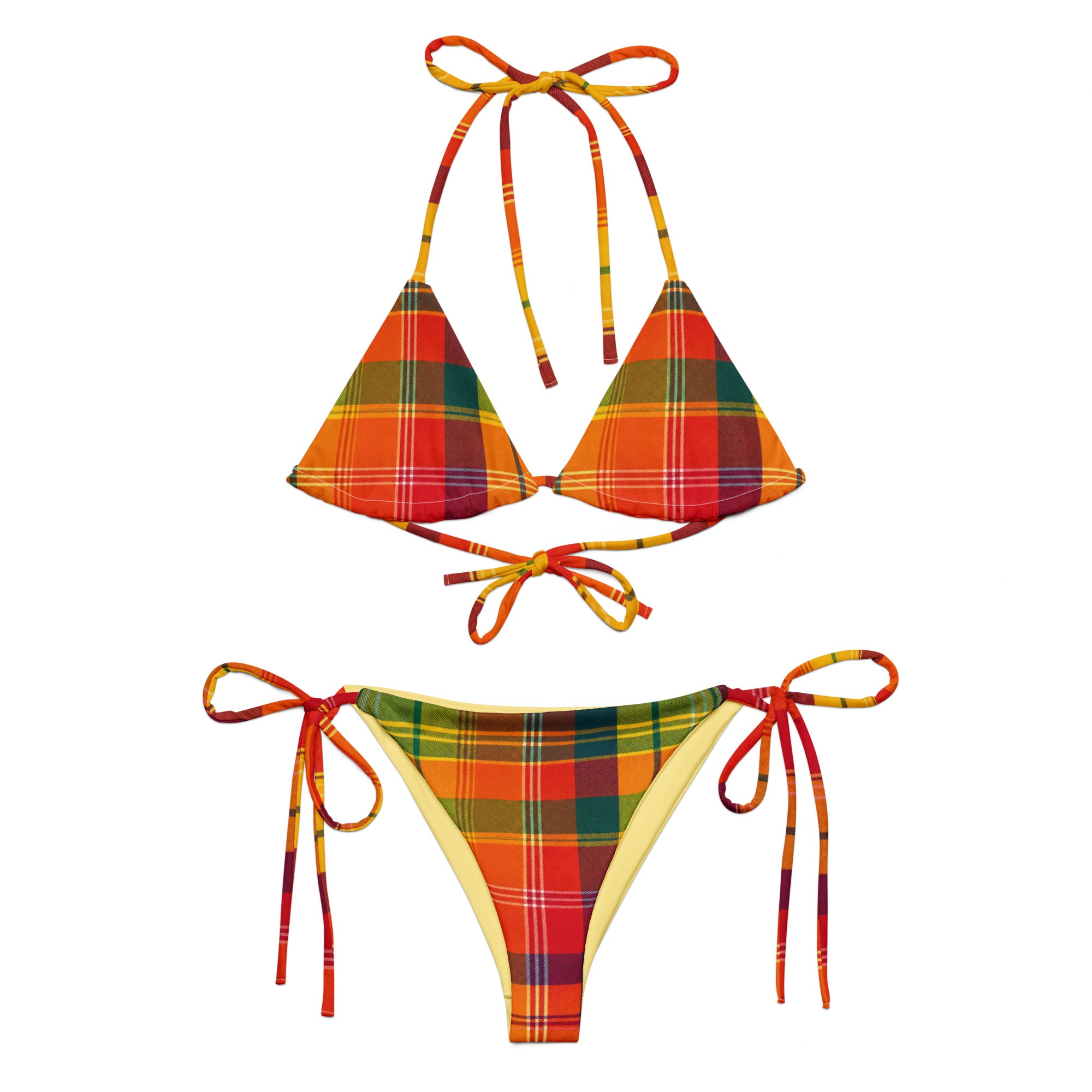 Bikini à cordon - Madras orange - BLACK LEGACY STREETWEAR