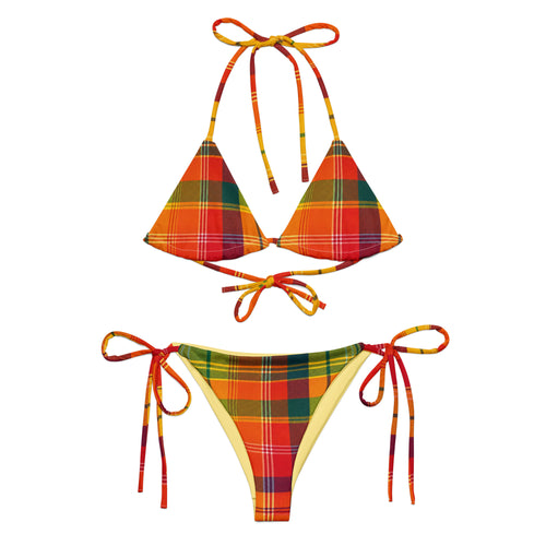 Bikini à cordon - Madras orange - BLACK LEGACY STREETWEAR