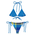 BIKINI À CORDON IMPRIMÉ EN MADRAS BLEU - BLACK LEGACY STREETWEAR