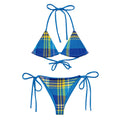 BIKINI À CORDON IMPRIMÉ EN MADRAS BLEU - BLACK LEGACY STREETWEAR