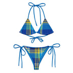 BIKINI À CORDON IMPRIMÉ EN MADRAS BLEU - BLACK LEGACY STREETWEAR