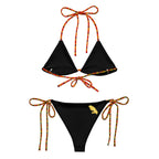 BIKINI NOIR À CORDON MADRAS MARTINIQUE DORÉE - BLACK LEGACY STREETWEAR