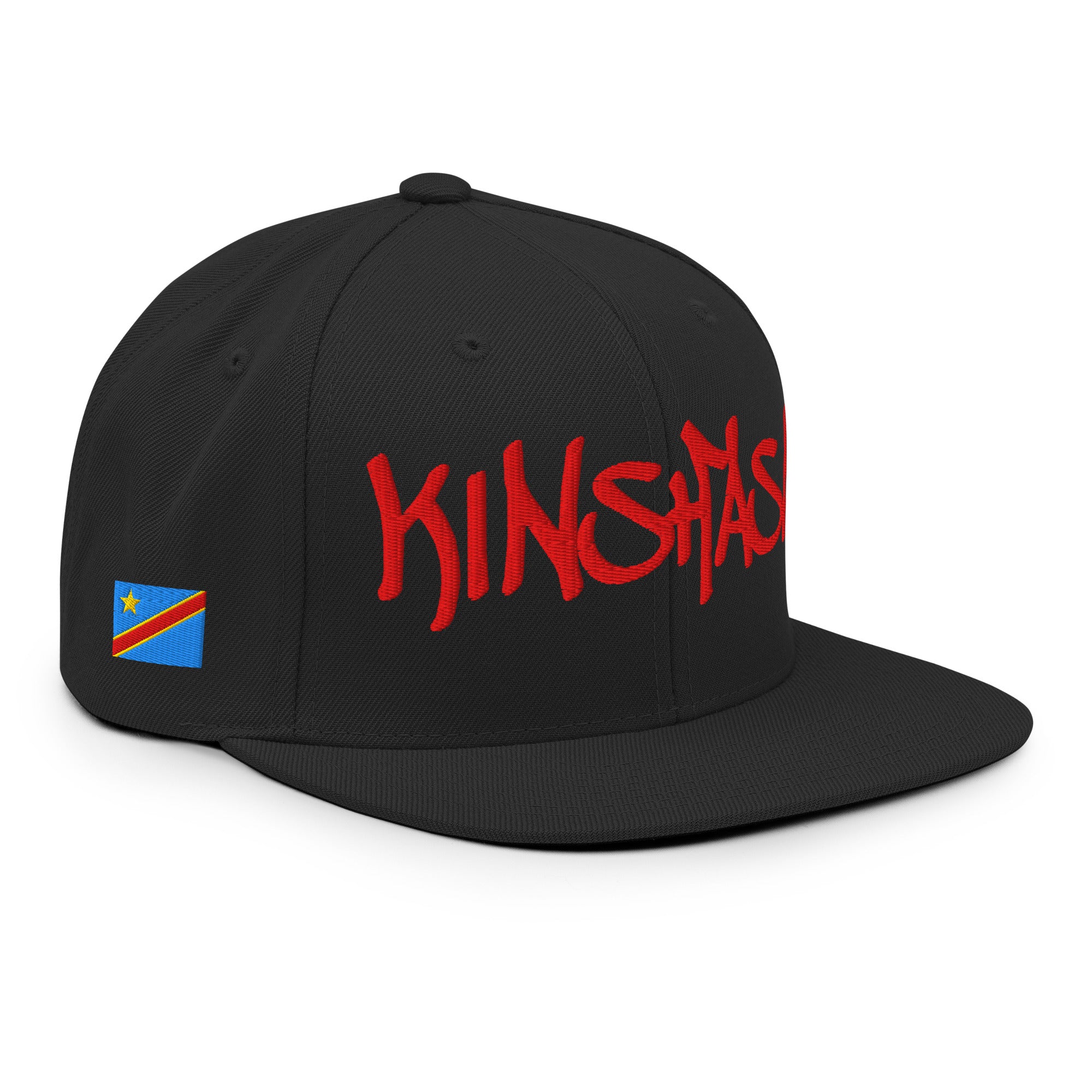 CASQUETTE SNAPBACK KINSHASA BRODERIE 3D PUFFY NOIRE BLACK LEGACY STREETWEAR