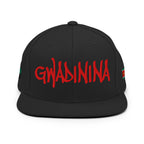 CASQUETTE SNAPBACK GWADININA - DRAPEAU GUADELOUPE - DRAPEAU MARTINIQUE - BRODERIE 3D PUFFY NOIRE - BLACK LEGACY STREETWEAR