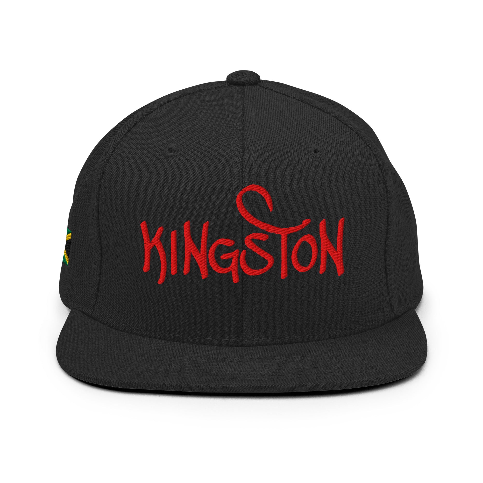 CASQUETTE SNAPBACK KINGSTON - DRAPEAU JAMAIQUE - BRODERIE 3D PUFFY NOIRE - BLACK LEGACY STREETWEAR