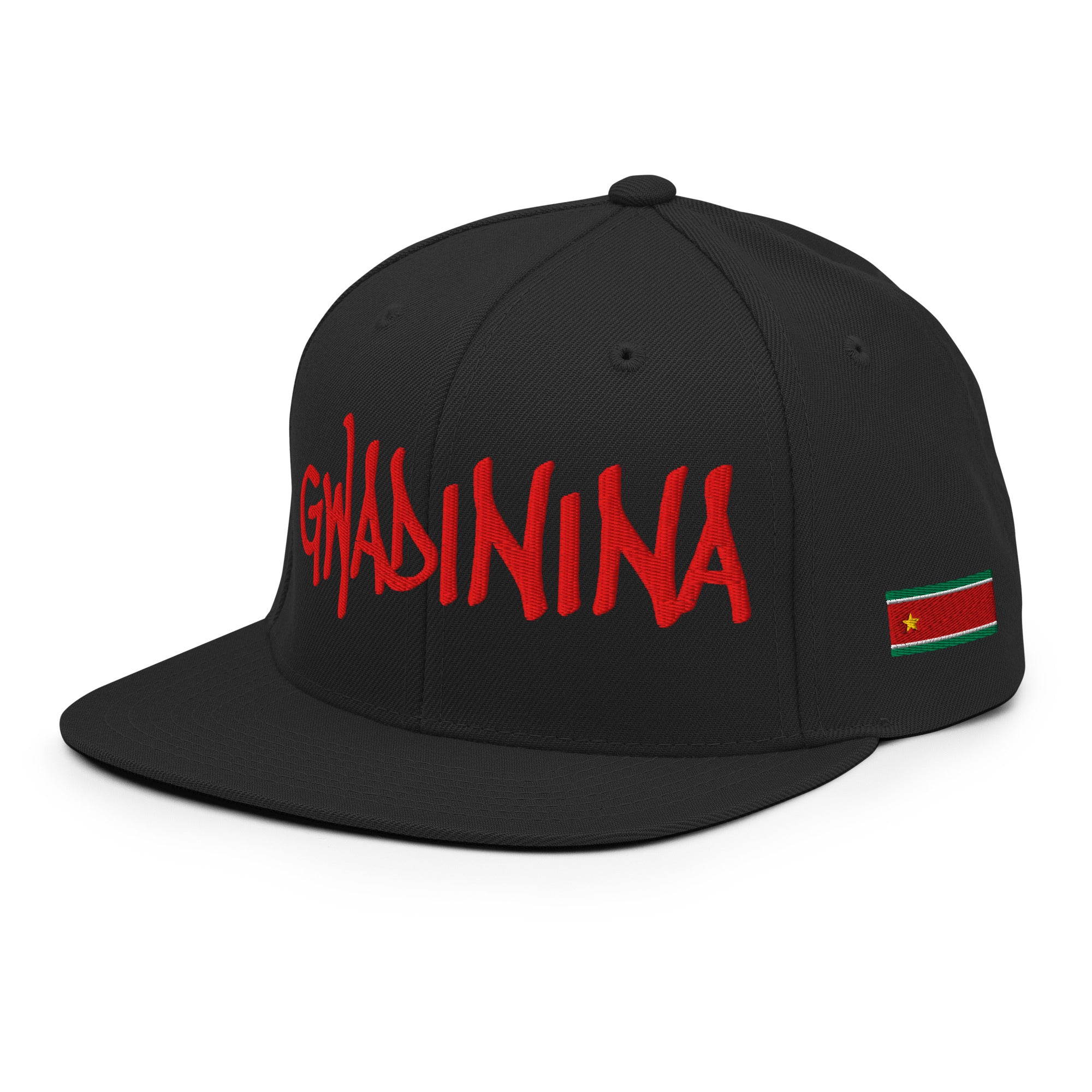 CASQUETTE SNAPBACK GWADININA - DRAPEAU GUADELOUPE - DRAPEAU MARTINIQUE - BRODERIE 3D PUFFY NOIRE - BLACK LEGACY STREETWEAR