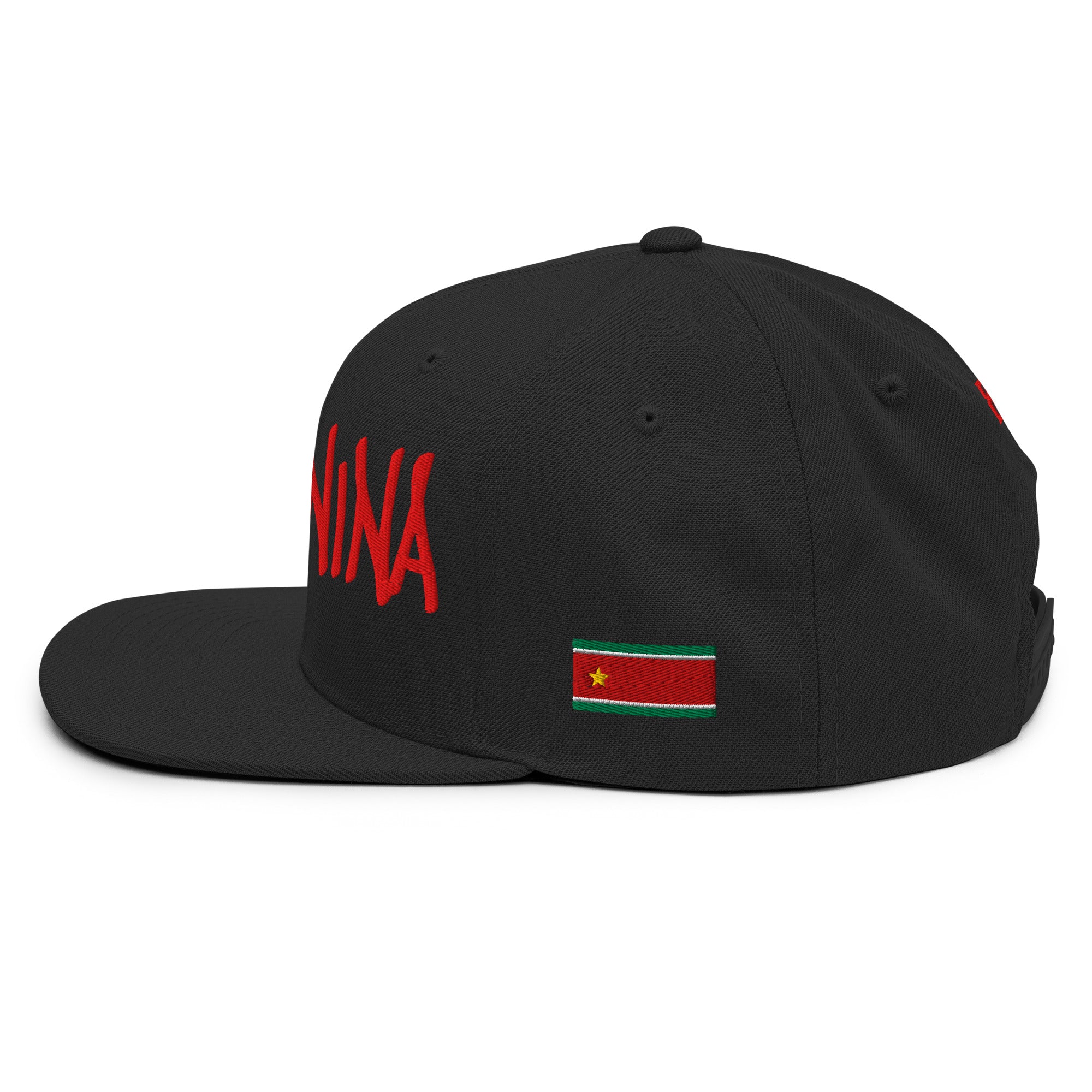 CASQUETTE SNAPBACK GWADININA - DRAPEAU GUADELOUPE - DRAPEAU MARTINIQUE - BRODERIE 3D PUFFY NOIRE - BLACK LEGACY STREETWEAR