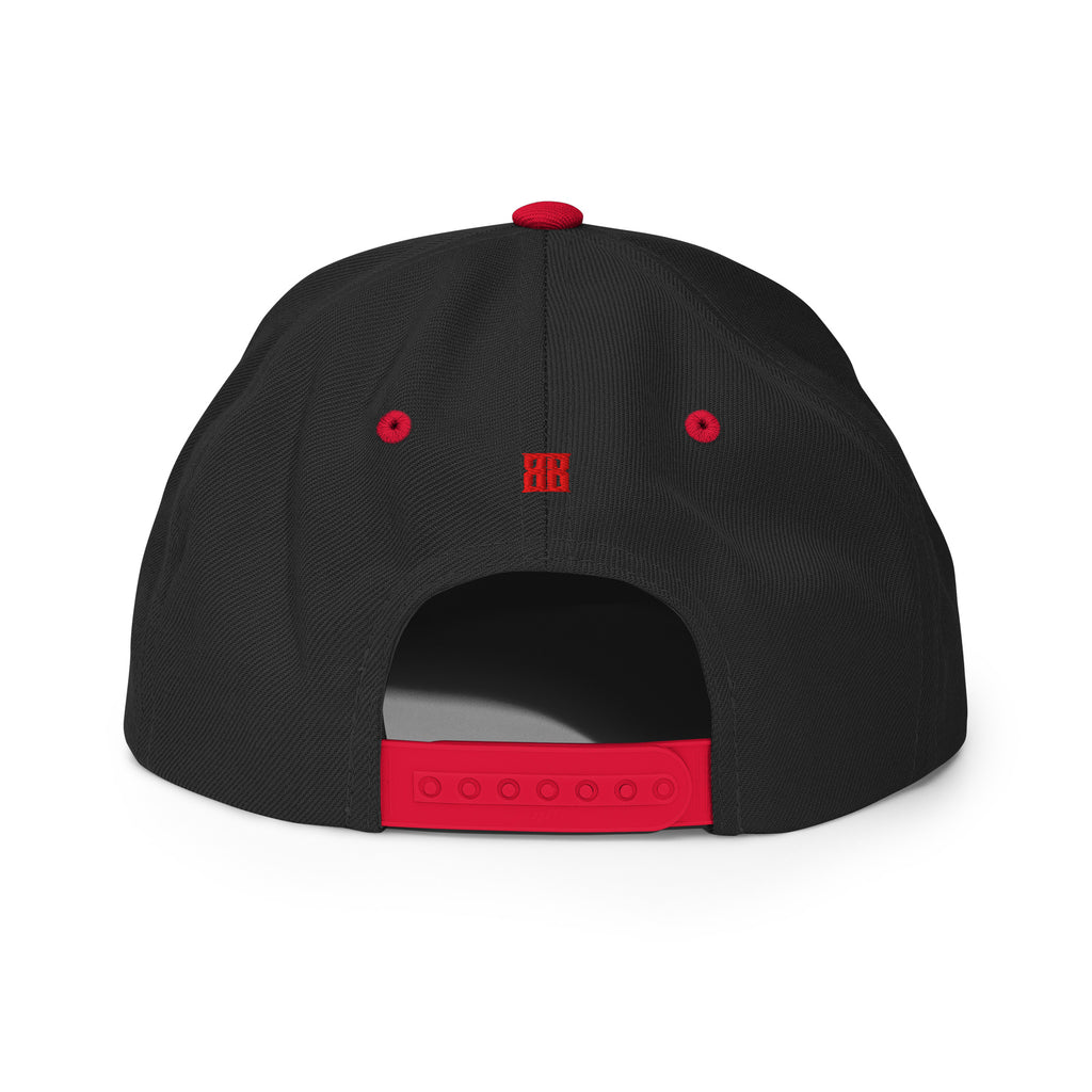 CASQUETTE SNAPBACK KINGSTON - DRAPEAU JAMAIQUE - BRODERIE 3D PUFFY NOIRE/ROUGE - BLACK LEGACY STREETWEAR