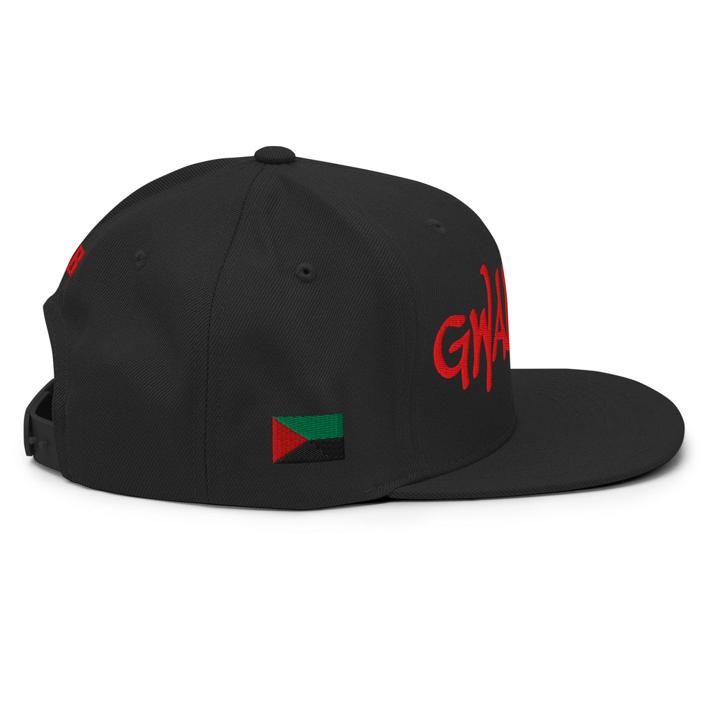 CASQUETTE SNAPBACK GWADININA - DRAPEAU GUADELOUPE - DRAPEAU MARTINIQUE - BRODERIE 3D PUFFY NOIRE - BLACK LEGACY STREETWEAR