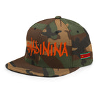 CASQUETTE SNAPBACK GWADININA - DRAPEAU GUADELOUPE - DRAPEAU MARTINIQUE - BRODERIE 3D PUFFY VERT CAMOUFLAGE - BLACK LEGACY STREETWEAR