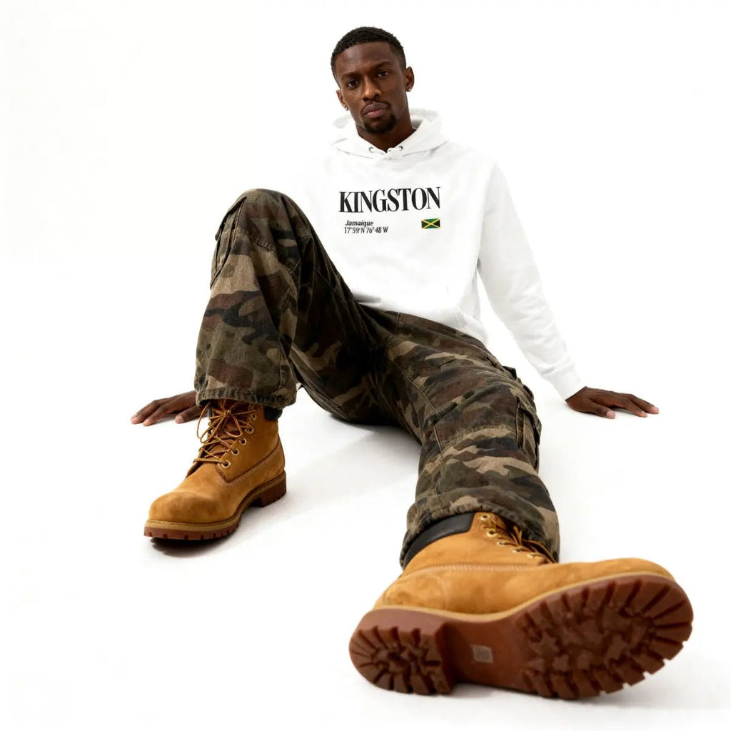 SWEAT À CAPUCHE UNISEXE - KINGSTON - DRAPEAU JAMAIQUE - BLACK LEGACY STREETWEAR