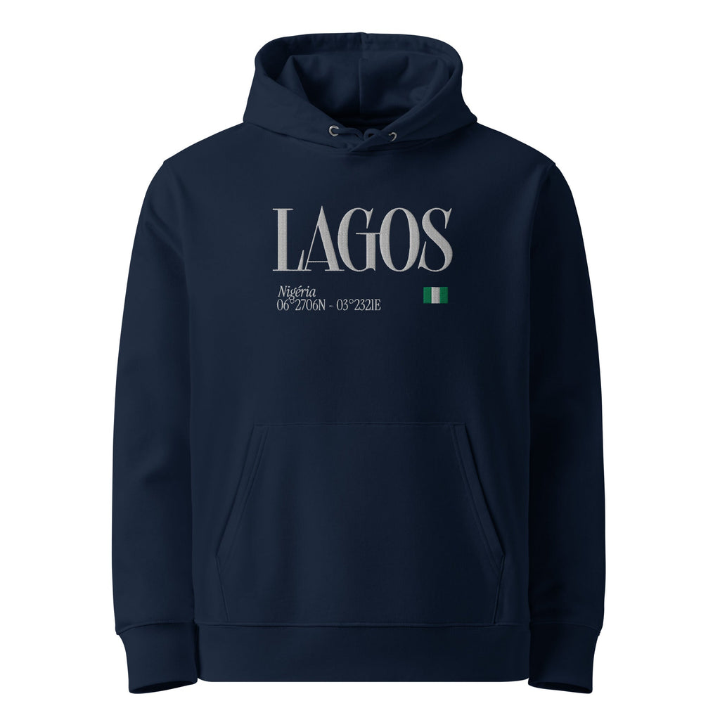 Sweat à capuche unisexe - LAGOS BRODÉ - BLACK LEGACY STREETWEAR