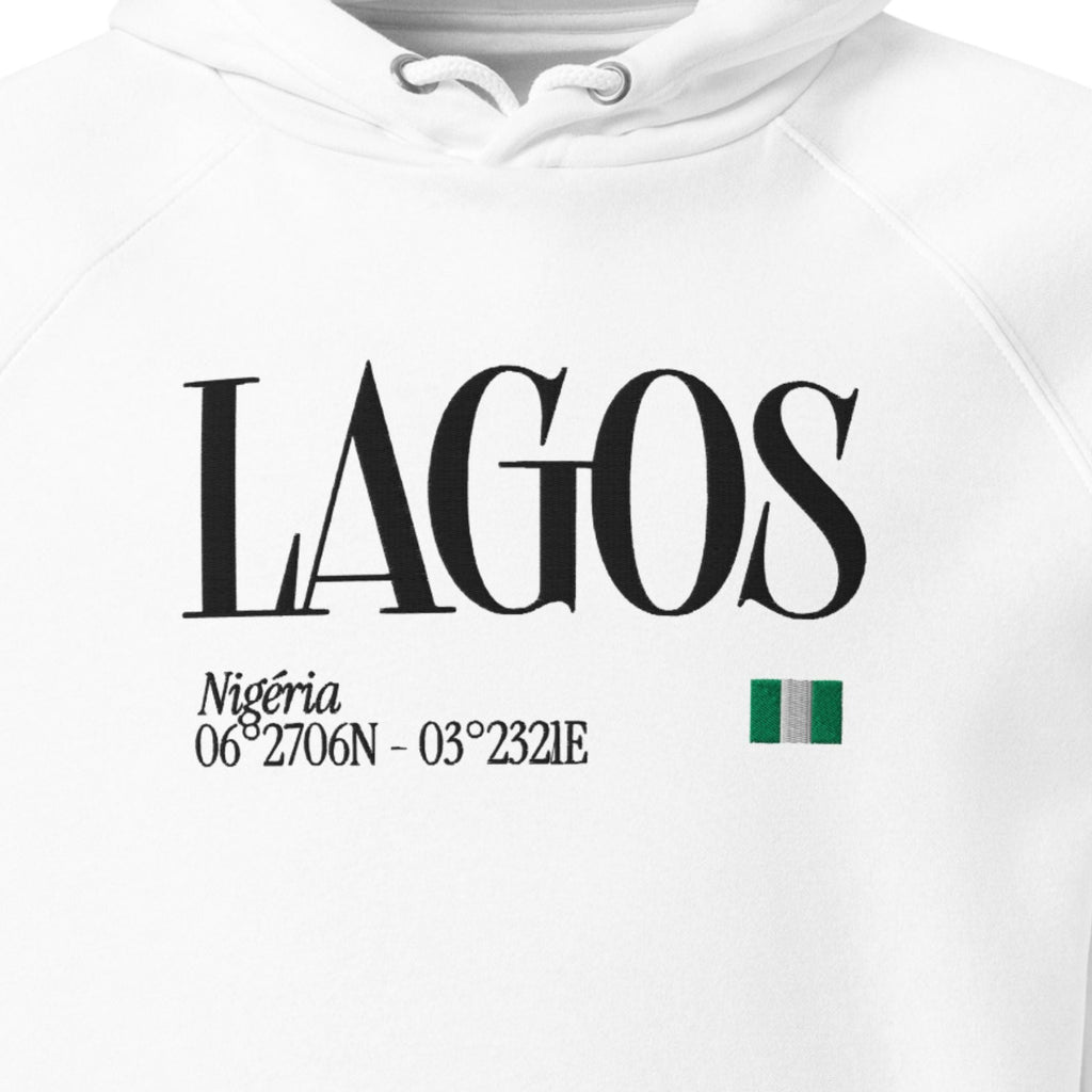 Sweat à capuche unisexe - LAGOS BRODÉ BLACK LEGACY STREETWEAR