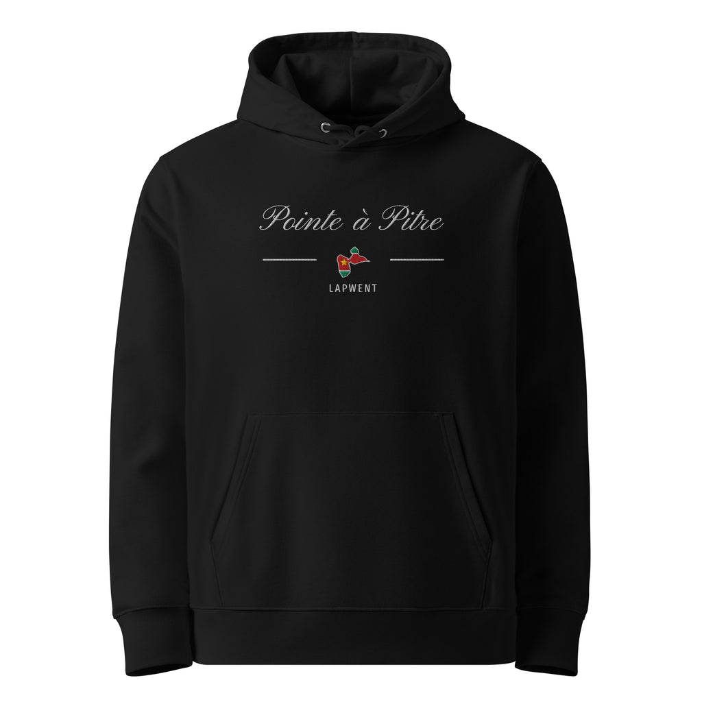 Sweat à capuche unisexe - DRAPEAU GUADELOUPE - BRODERIE - BLACK LEGACY STREETWEAR