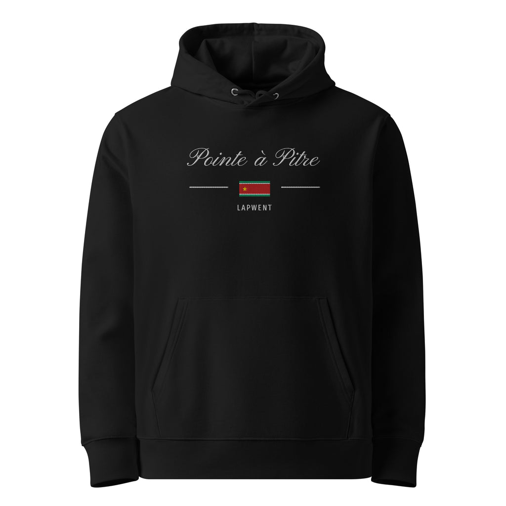 Sweat à capuche unisexe - DRAPEAU GUADELOUPE - BRODERIE - BLACK LEGACY STREETWEAR