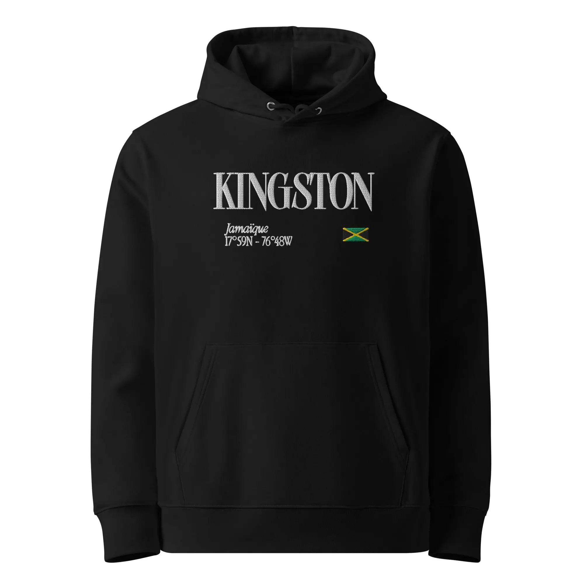SWEAT À CAPUCHE UNISEXE - KINGSTON - DRAPEAU JAMAIQUE - BLACK LEGACY STREETWEAR
