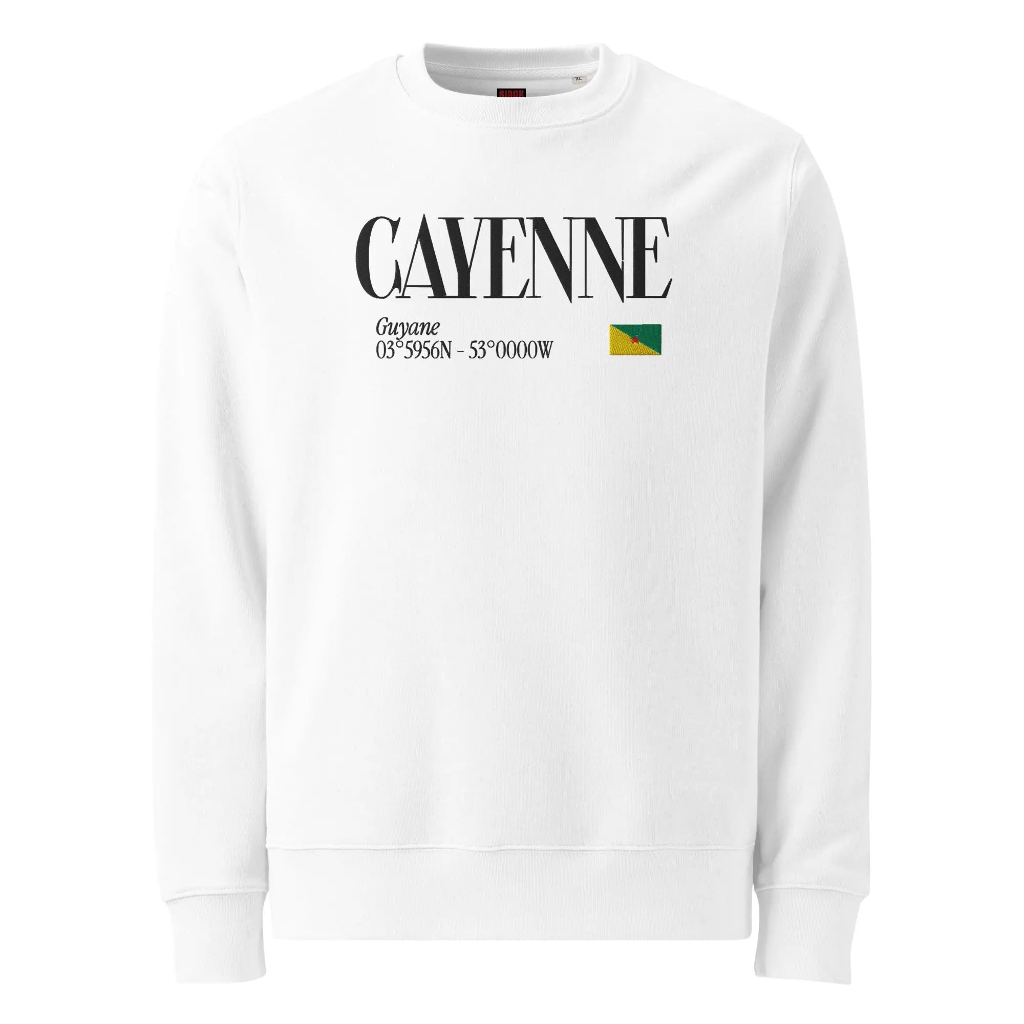 SWEATSHIRT UNISEXE - CAYENNE BRODÉ - DRAPEAU GUYANE - BLACK LEGACY STREETWEAR