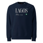 SWEATSHIRT UNISEXE - LAGOS BRODÉ - DRAPEAU NIGERIA - BLACK LEGACY STREETWEAR