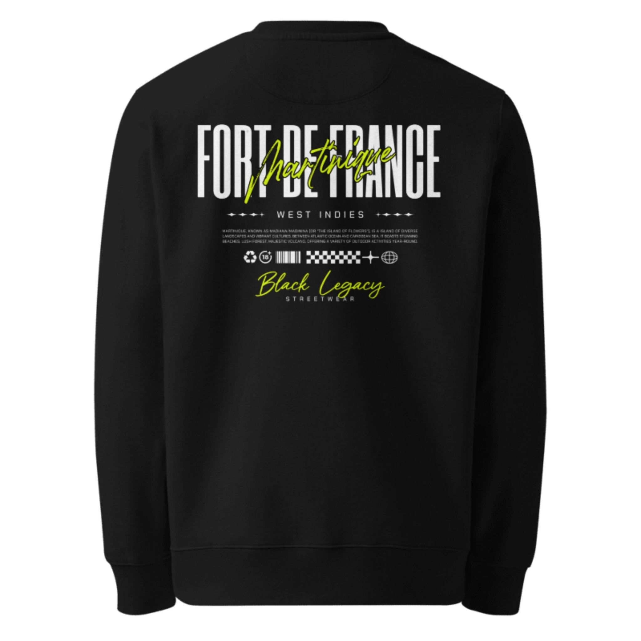 Sweatshirt unisexe - FORT DE FRANCE FLUO - BLACK LEGACY STREETWEAR