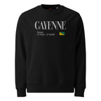 SWEATSHIRT UNISEXE - CAYENNE BRODÉ - DRAPEAU GUYANE - BLACK LEGACY STREETWEAR