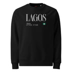 SWEATSHIRT UNISEXE - LAGOS BRODÉ - DRAPEAU NIGERIA - BLACK LEGACY STREETWEAR