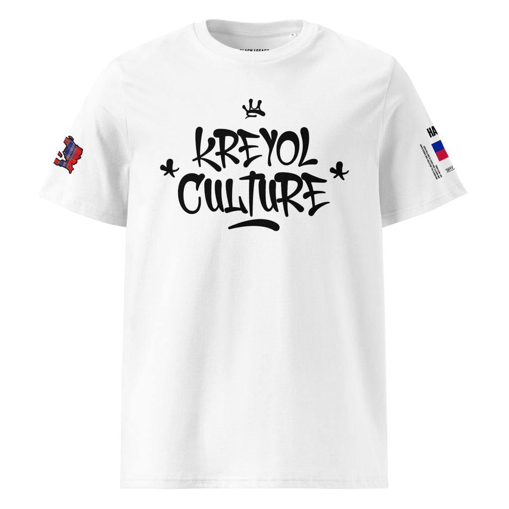T-shirt unisexe - KREYOL CULTURE - DRAPEAU HAITI CARTE MADRAS - BLACK LEGACY STREETWEAR