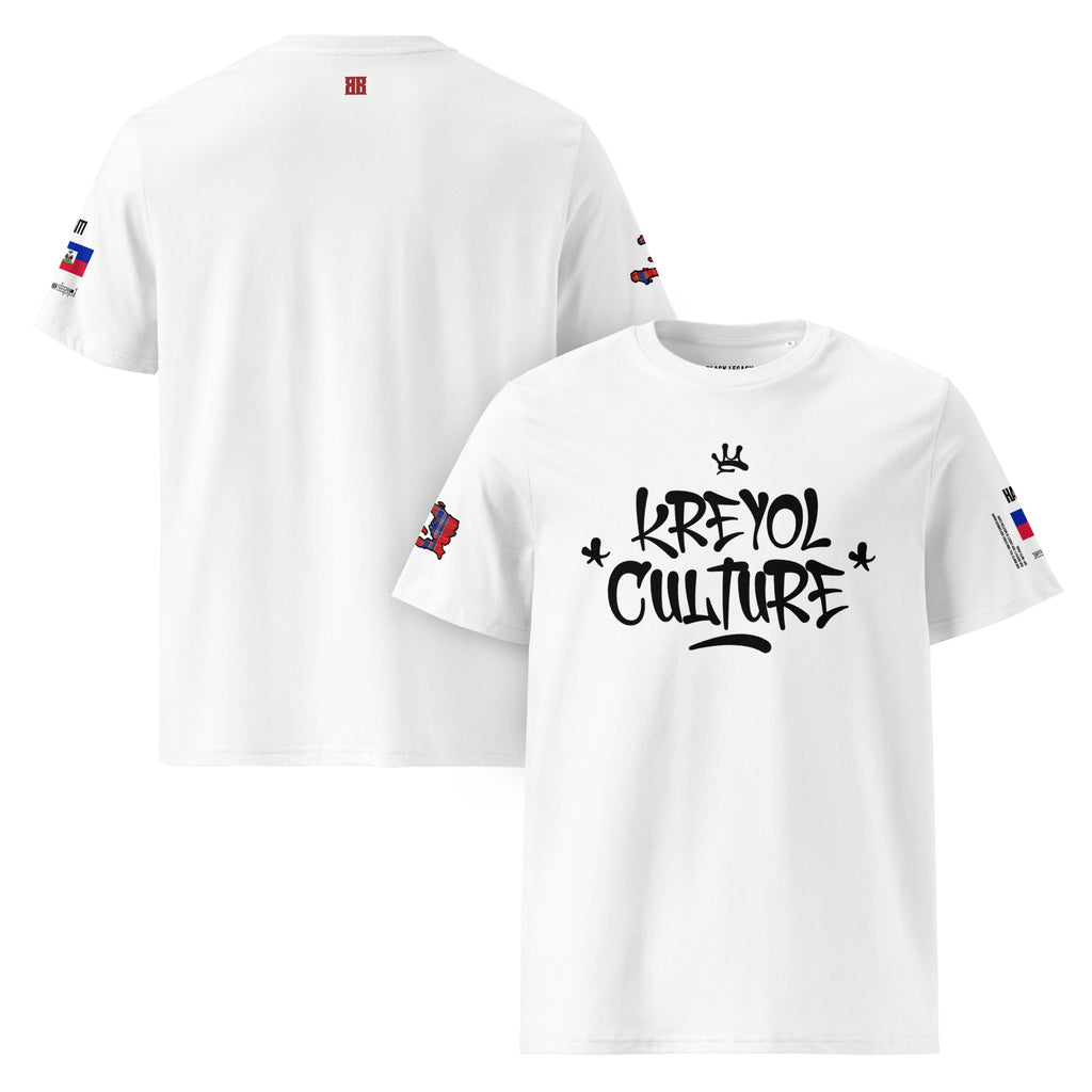T-shirt unisexe - KREYOL CULTURE - DRAPEAU HAITI CARTE MADRAS - BLACK LEGACY STREETWEAR
