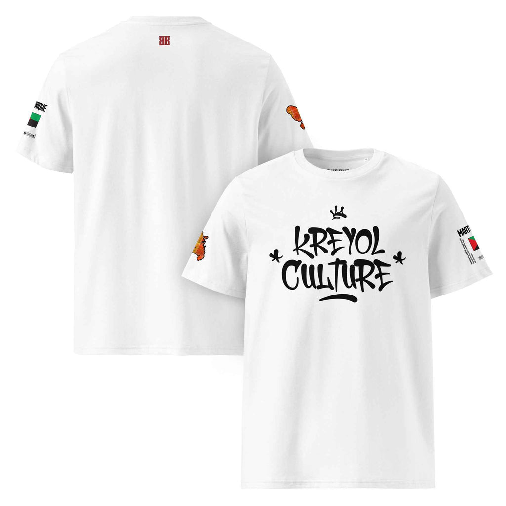 T-SHIRT UNISEXE - KREYOL CULTURE - DRAPEAU MARTINIQUE CARTE MADRAS - BLACK LEGACY STREETWEAR
