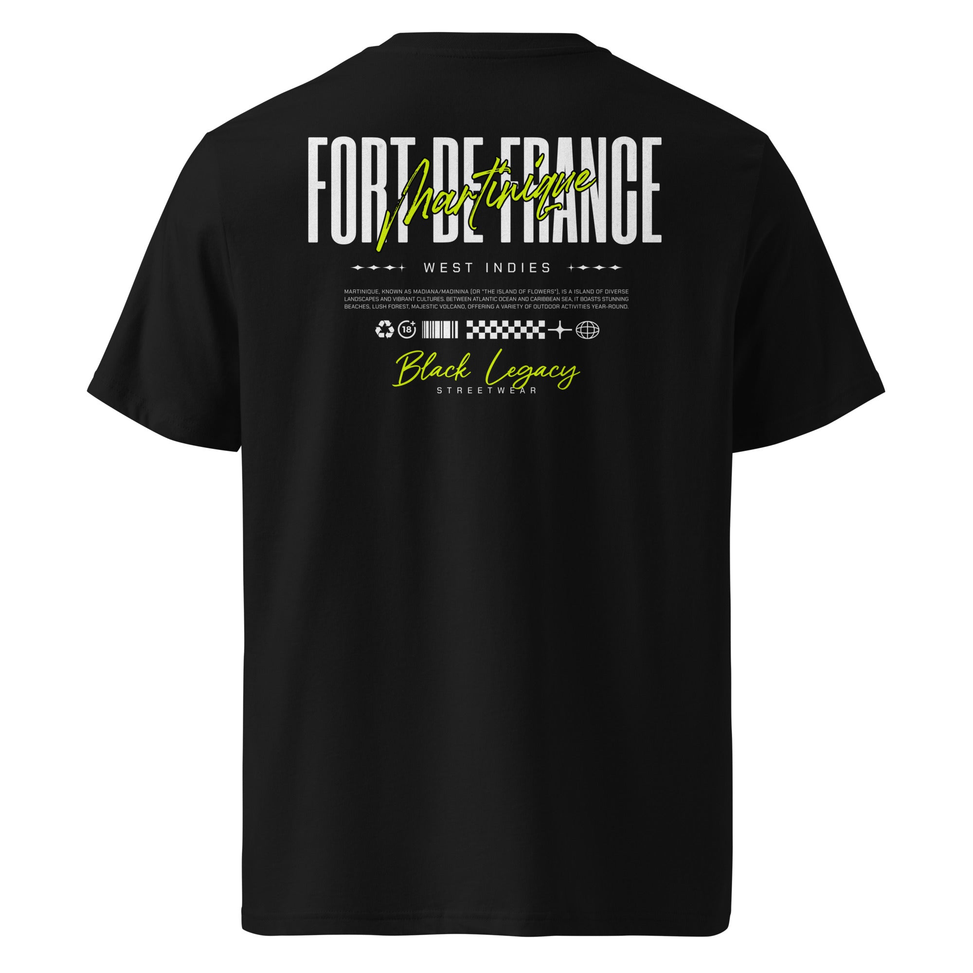 T-shirt unisexe - FORT DE FRANCE FLUO - BLACK LEGACY STREETWEAR