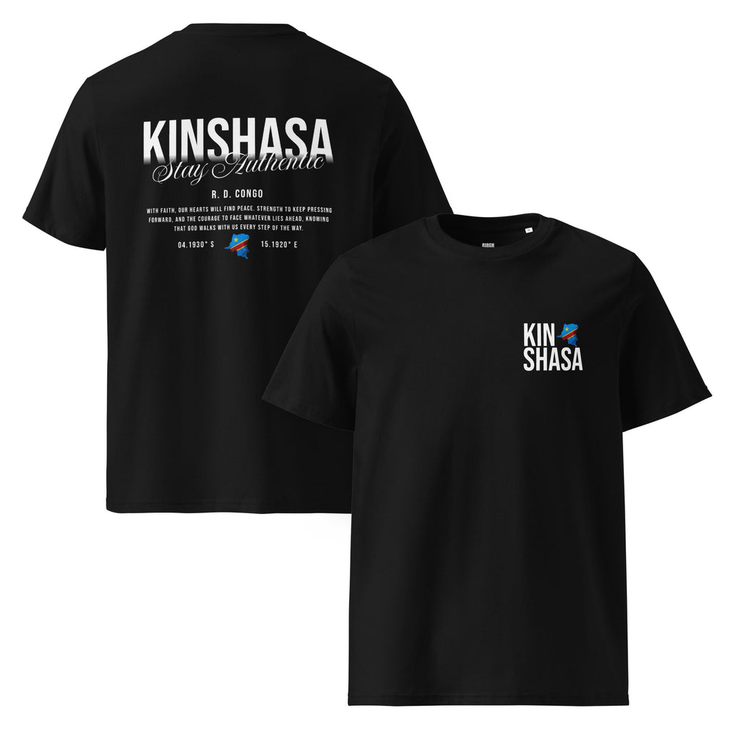 T-shirt unisexe - KINSHASA STAY AUTHENTIC BLACK LEGACY STREETWEAR