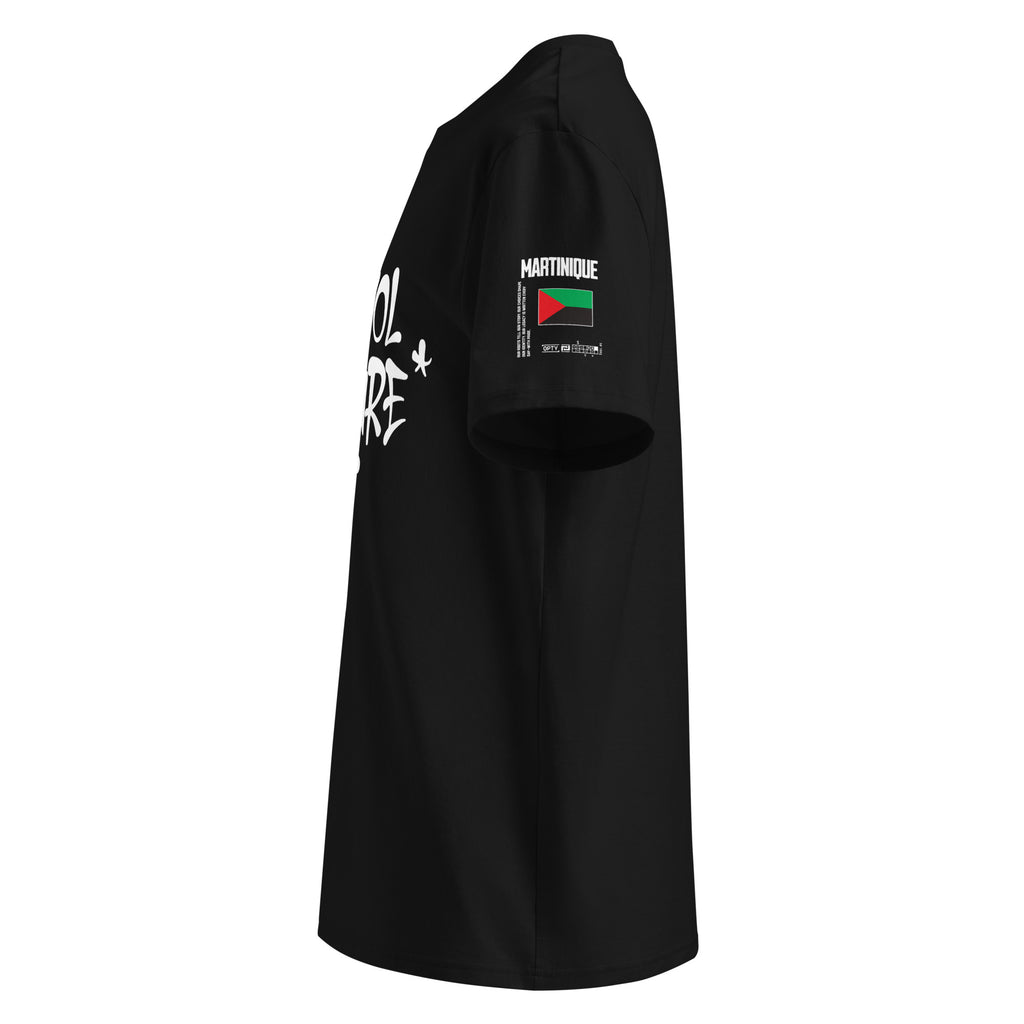 T-SHIRT UNISEXE - KREYOL CULTURE - DRAPEAU MARTINIQUE CARTE MADRAS - BLACK LEGACY STREETWEAR