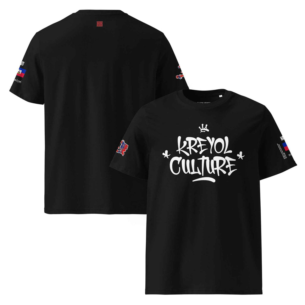 T-shirt unisexe - KREYOL CULTURE - DRAPEAU HAITI CARTE MADRAS - BLACK LEGACY STREETWEAR