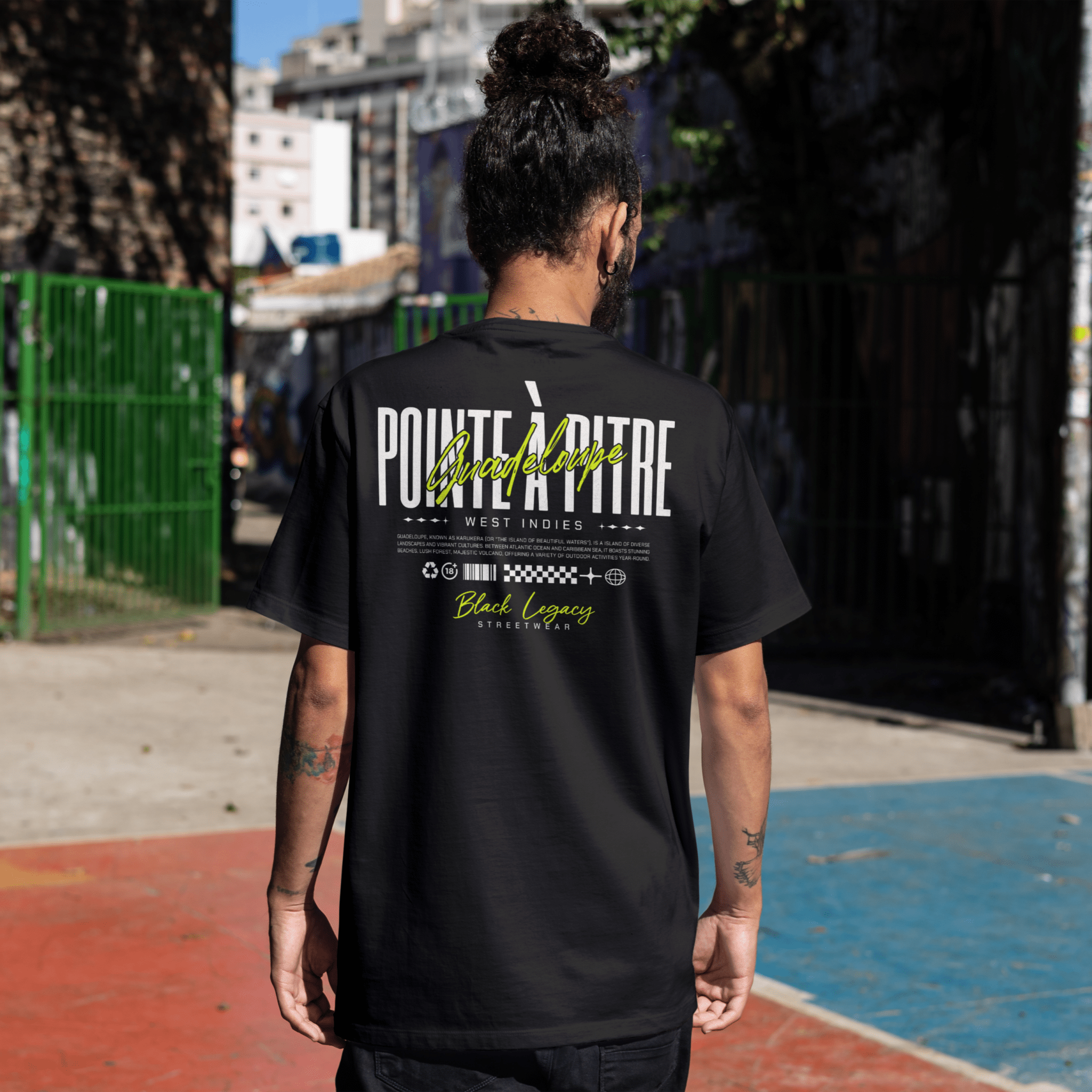 T-shirt unisexe - POINTE À PITRE FLUO - BLACK LEGACY STREETWEAR